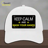 Keep Calm Wash Your Hands Novelty License Plate Hat Tag Unconstructed Cotton / White