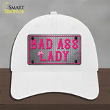 Bad Ass Lady Novelty License Plate Hat Tag Unconstructed Cotton / White