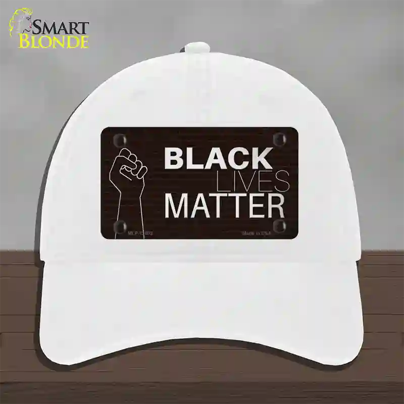 Black Lives Matter Fist Brick Novelty License Plate Hat Tag Unconstructed Cotton / White