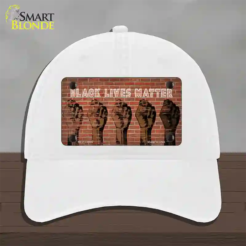 Black Lives Matter Fists Novelty License Plate Hat Tag Unconstructed Cotton / White