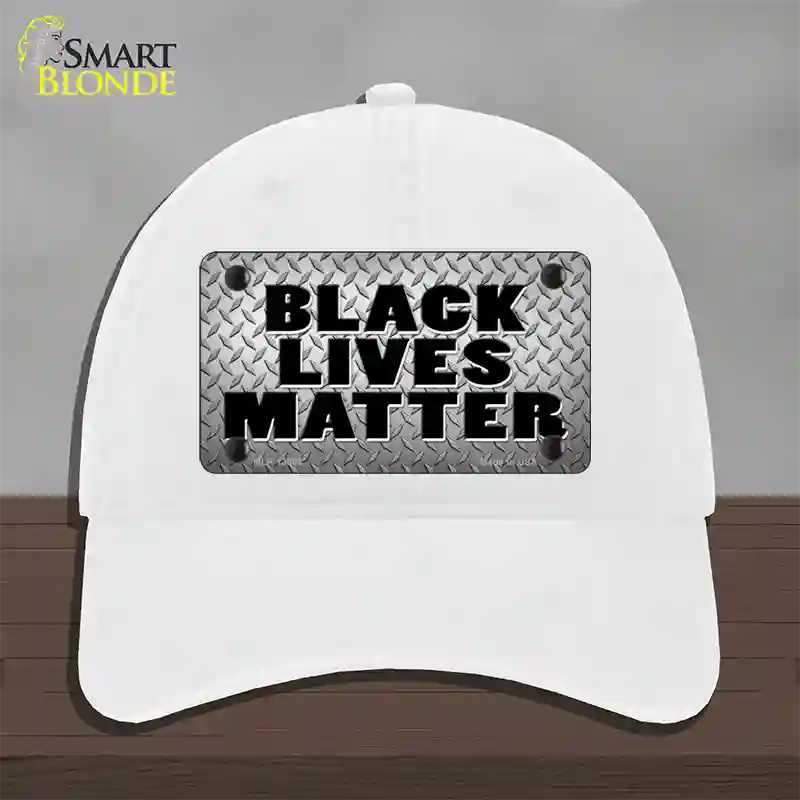 Black Lives Matter Diamond Plate Novelty License Plate Hat Tag Unconstructed Cotton / White