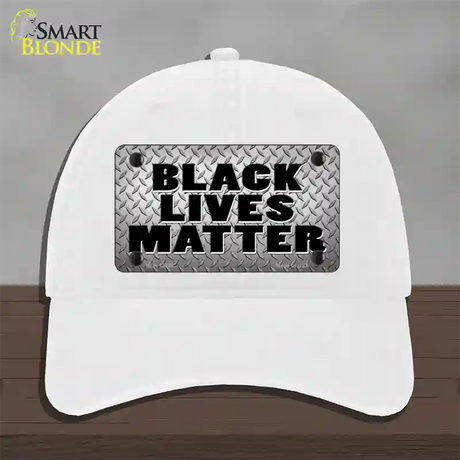 Black Lives Matter Diamond Plate Novelty License Plate Hat Tag Unconstructed Cotton / White