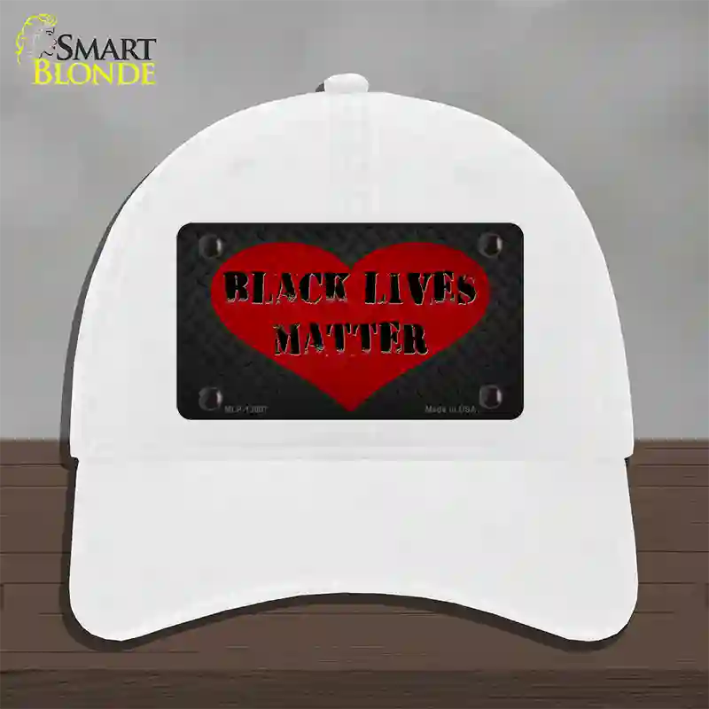 Black Lives Matter Heart Novelty License Plate Hat Tag Unconstructed Cotton / White