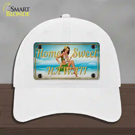 Home Sweet Hawaii Novelty License Plate Hat Tag Unconstructed Cotton / White