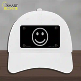 Smiley Black Novelty License Plate Hat Tag Unconstructed Cotton / White