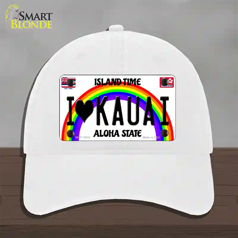 I Heart Kauai Novelty License Plate Hat Tag Unconstructed Cotton / White