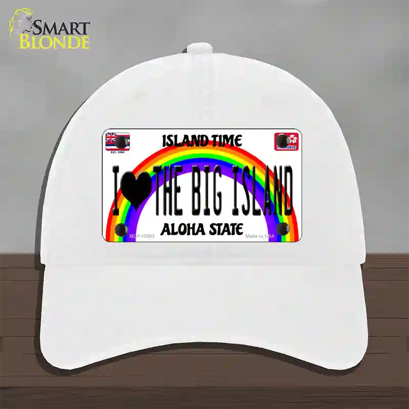 I Heart Big Island Novelty License Plate Hat Tag Unconstructed Cotton / White