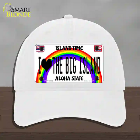 I Heart Big Island Novelty License Plate Hat Tag Unconstructed Cotton / White