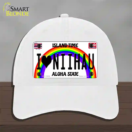 I Heart Niihau Novelty License Plate Hat Tag Unconstructed Cotton / White