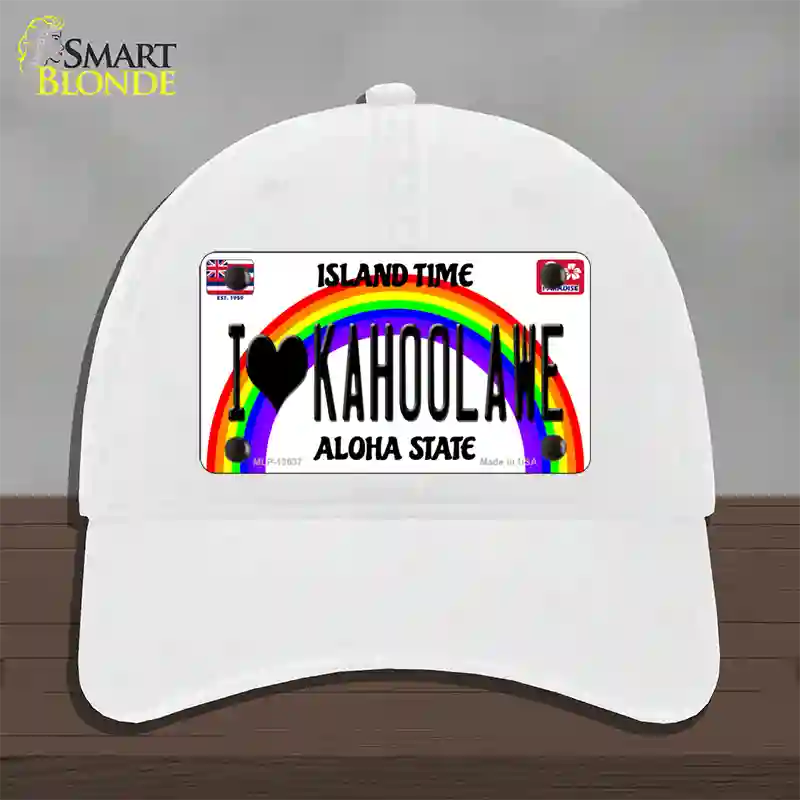 I Heart Kahoolawe Novelty License Plate Hat Tag Unconstructed Cotton / White