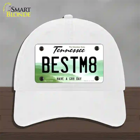 Best Mate Novelty License Plate Hat Tag Unconstructed Cotton / White