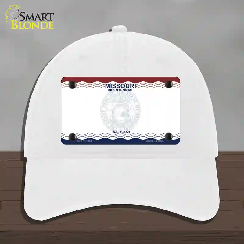 Missouri Bicentennial State Blank Novelty License Plate Hat Unconstructed Cotton / White