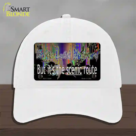 Drugs Lead Nowhere Novelty License Plate Hat Tag Unconstructed Cotton / White