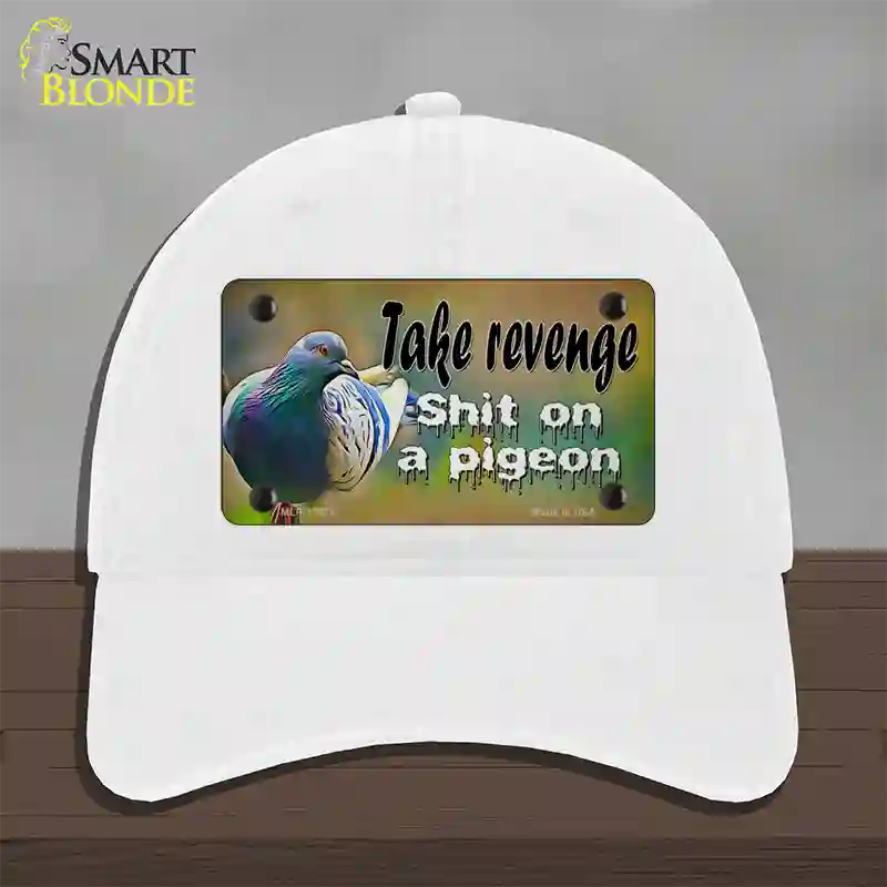 Shit On A Pigeon Novelty License Plate Hat Tag Unconstructed Cotton / White