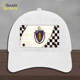 Massachusetts Racing Flag Novelty License Plate Hat Tag Unconstructed Cotton / White