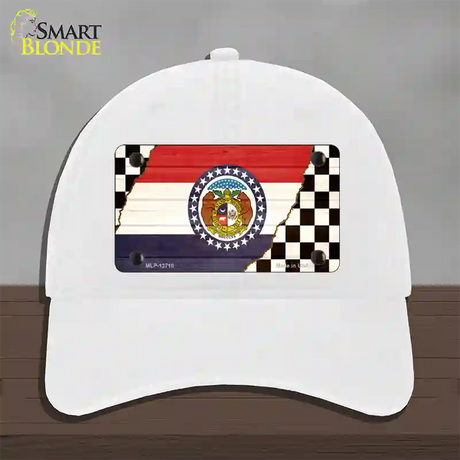 Missouri Racing Flag Novelty License Plate Hat Tag Unconstructed Cotton / White