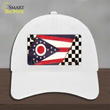 Ohio Racing Flag Novelty License Plate Hat Tag Unconstructed Cotton / White