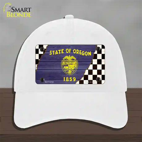 Oregon Racing Flag Novelty License Plate Hat Tag Unconstructed Cotton / White