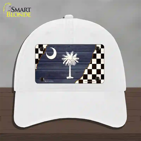 South Carolina Racing Flag Novelty License Plate Hat Tag Unconstructed Cotton / White