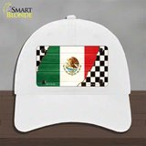 Mexico Racing Flag Novelty License Plate Hat Tag Unconstructed Cotton / White