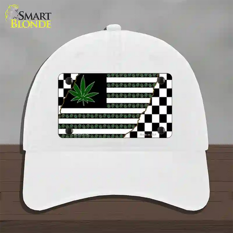 Weed American Racing Flag Novelty License Plate Hat Tag Unconstructed Cotton / White