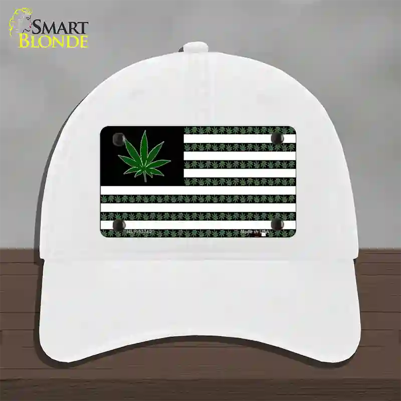 American Weed Novelty License Plate Hat Tag Unconstructed Cotton / White