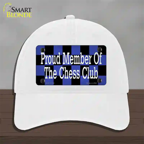 Chess Club Member Novelty License Plate Hat Tag Unconstructed Cotton / White