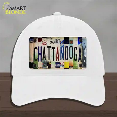 Chattanooga Strip Art Novelty License Plate Hat Tag Unconstructed Cotton / White