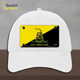 Dont Tread On Me Yellow|Black Novelty License Plate Hat Unconstructed Cotton / White