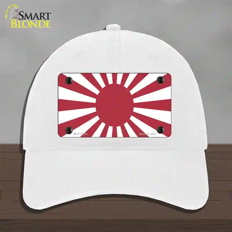 Rising Sun Japan Novelty License Plate Hat Tag Unconstructed Cotton / White