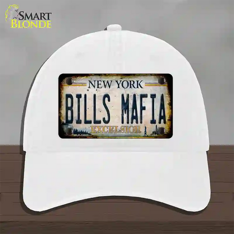 Bills Mafia New York Rusty Novelty License Plate Hat Tag Unconstructed Cotton / White