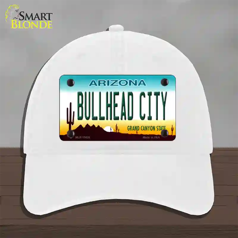 Bullhead City Arizona Novelty License Plate Hat Tag Unconstructed Cotton / White