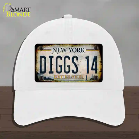 Diggs 14 Excelsior New York Rusty Novelty License Plate Hat Tag Unconstructed Cotton / White