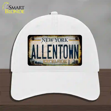 Allentown Excelsior New York Rusty Novelty License Plate Hat Tag Unconstructed Cotton / White