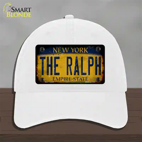 The Ralph New York Rusty Novelty License Plate Hat Tag Unconstructed Cotton / White