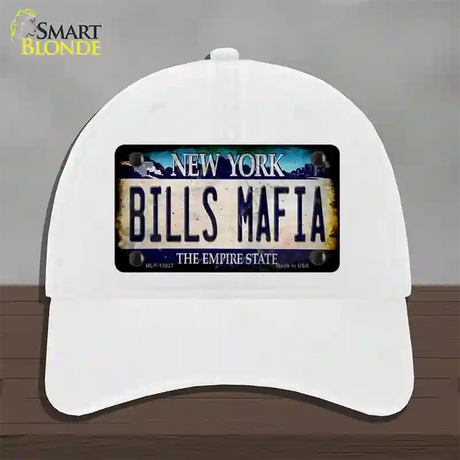 Bills Mafia Novelty License Plate Hat Tag Unconstructed Cotton / White