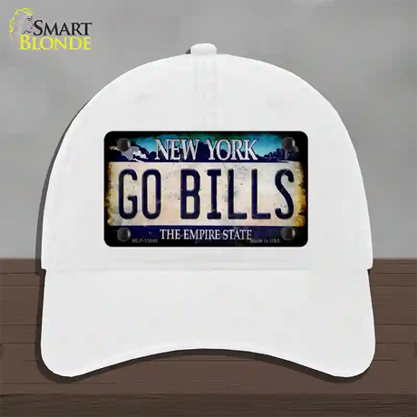 Go Bills New York Rusty Novelty License Plate Hat Tag Unconstructed Cotton / White