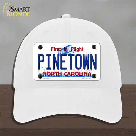 Pinetown North Carolina Novelty License Plate Hat Tag Unconstructed Cotton / White