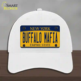 Buffalo Mafia NY Yellow Novelty License Plate Hat Tag Unconstructed Cotton / White