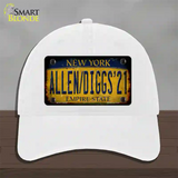 Allen Diggs 21 NY Yellow Rusty Novelty License Plate Hat Tag Unconstructed Cotton / White