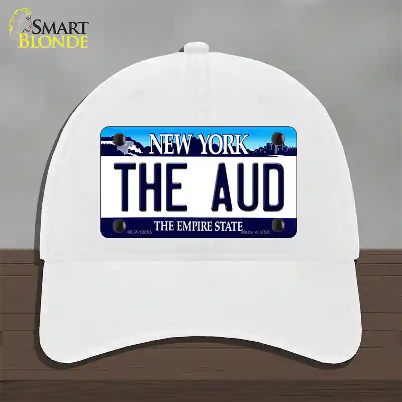 The Aud NY Blue Novelty License Plate Hat Tag Unconstructed Cotton / White