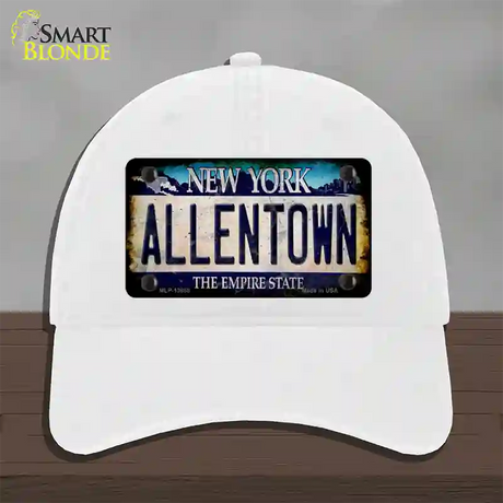 Allentown NY Blue Rusty Novelty License Plate Hat Tag Unconstructed Cotton / White