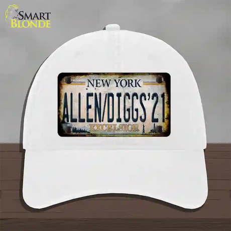 Allen Diggs 21 NY Excelsior Rusty Novelty License Plate Hat Tag Unconstructed Cotton / White