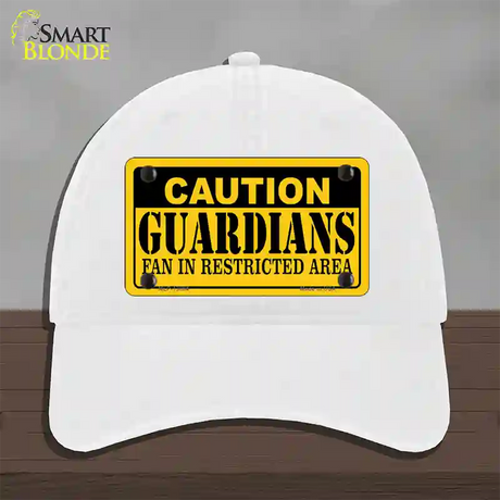 Caution Guardians Novelty License Plate Hat Tag Unconstructed Cotton / White