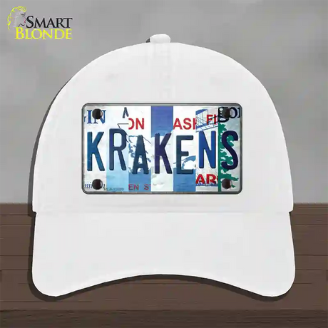 Krakens Strip Art Novelty License Plate Hat Tag Unconstructed Cotton / White