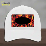 Fire Explosion With Black Center Oval Novelty License Plate Hat Unconstructed Cotton / White