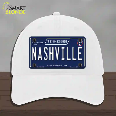 Nashville Tennessee Blue Novelty License Plate Hat Tag Unconstructed Cotton / White