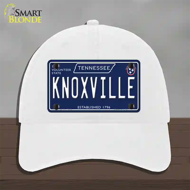 Knoxville Tennessee Blue Novelty License Plate Hat Tag Unconstructed Cotton / White