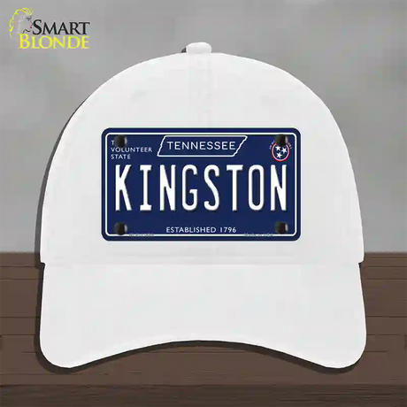 Kingston Tennessee Blue Novelty License Plate Hat Tag Unconstructed Cotton / White