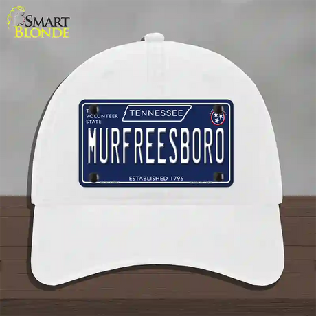 Murfreesboro Tennessee Blue Novelty License Plate Hat Tag Unconstructed Cotton / White